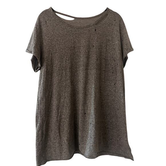 R+A distressed dark grey relaxed fit tee shirt size medium - Picture 1 of 6